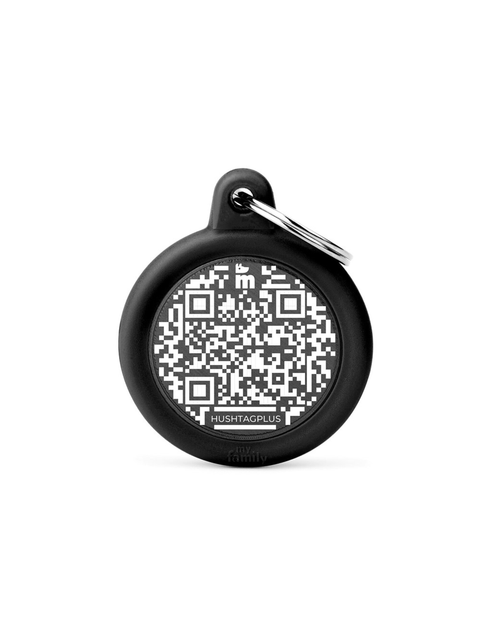MyFamily MyFamily Médaille Hushtag 'QR' Rond Black L