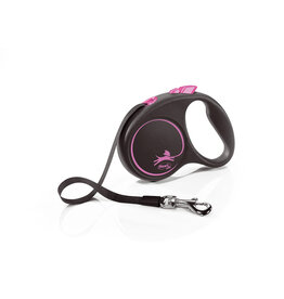 flexi *DISC* Flexi laisse rétractable 5 mètres noir/rose M