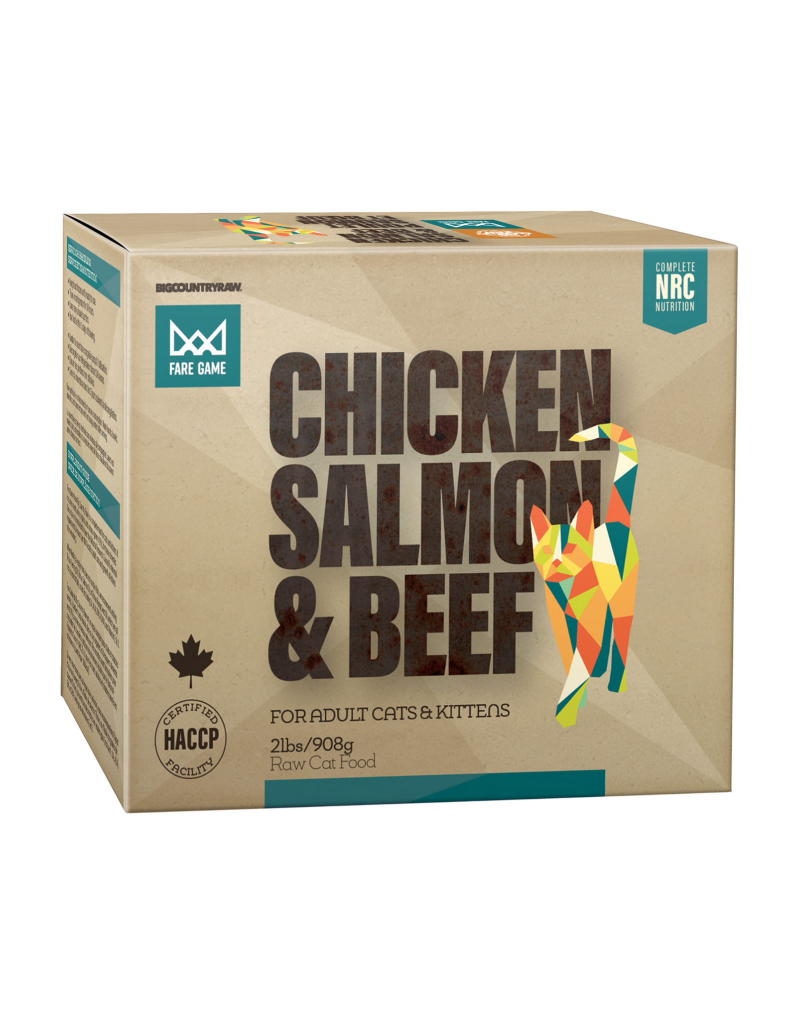 Big Country Raw Big Country Raw Fare Game Poulet Boeuf Saumon 2lb (chat)