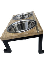 Indipets IP Bol Double Incliné Stainless & Bois 32oz