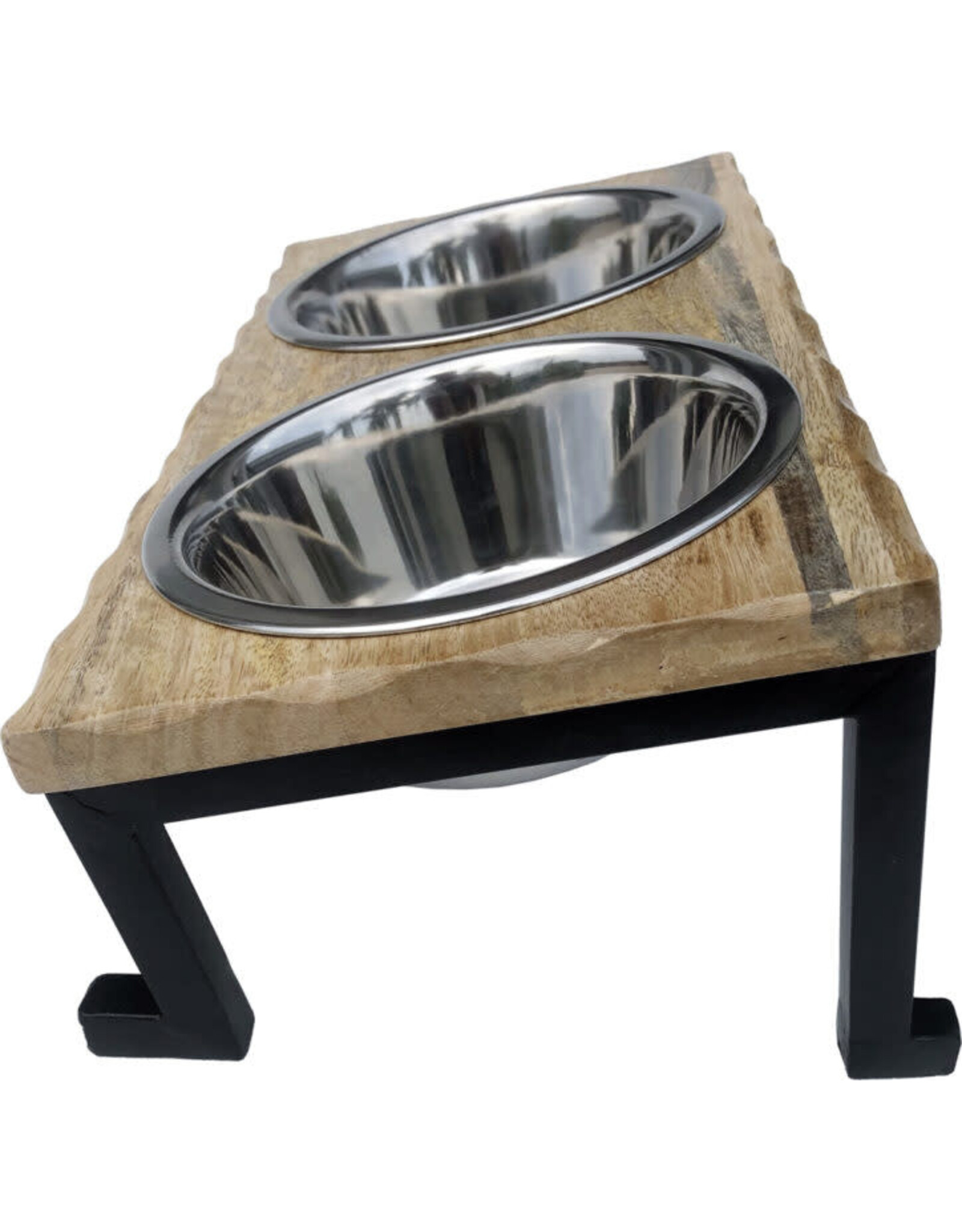 Indipets IP Bol Double Incliné Stainless & Bois 32oz