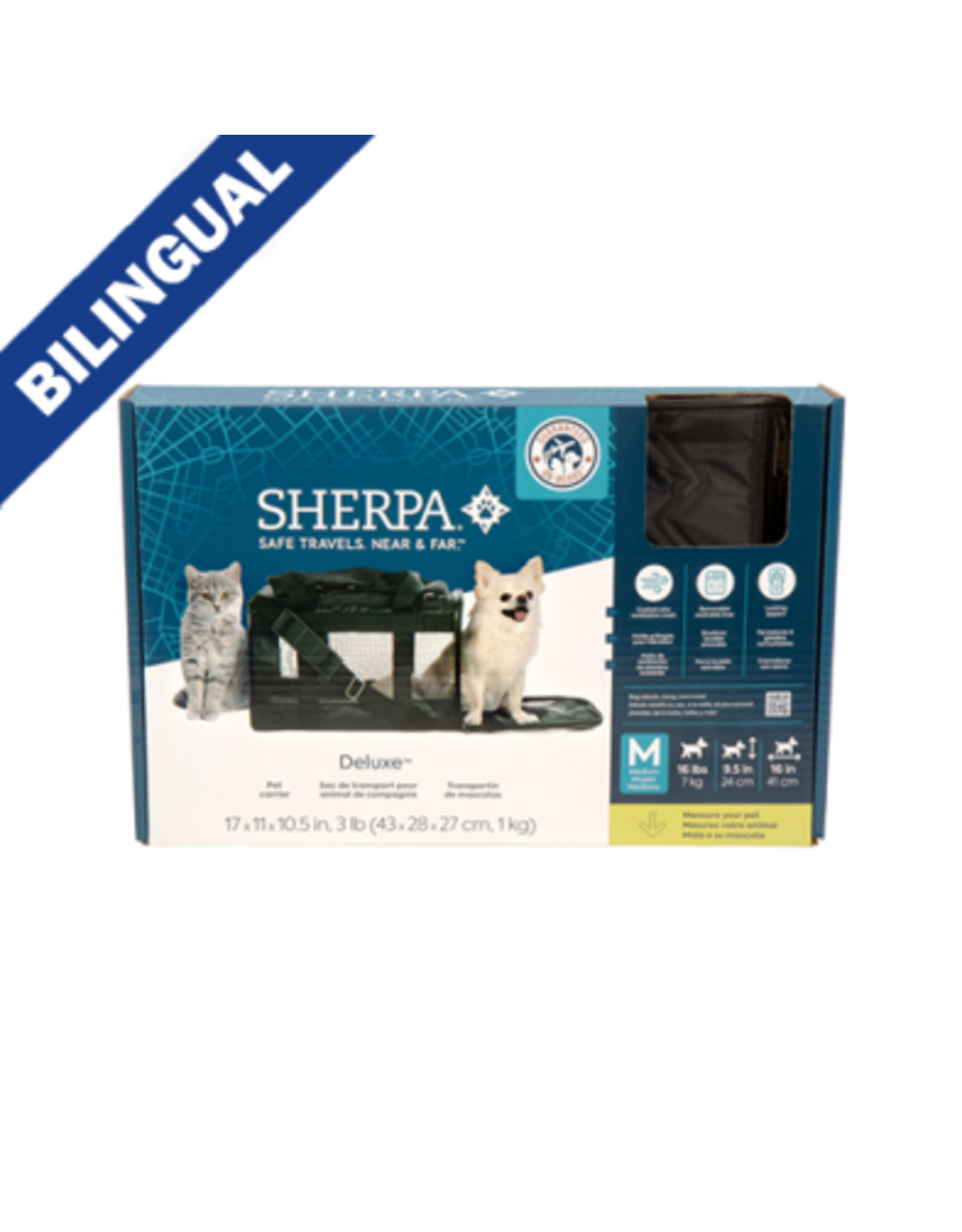 quaker pet group Sherpa sac de transport noir M 16lbs
