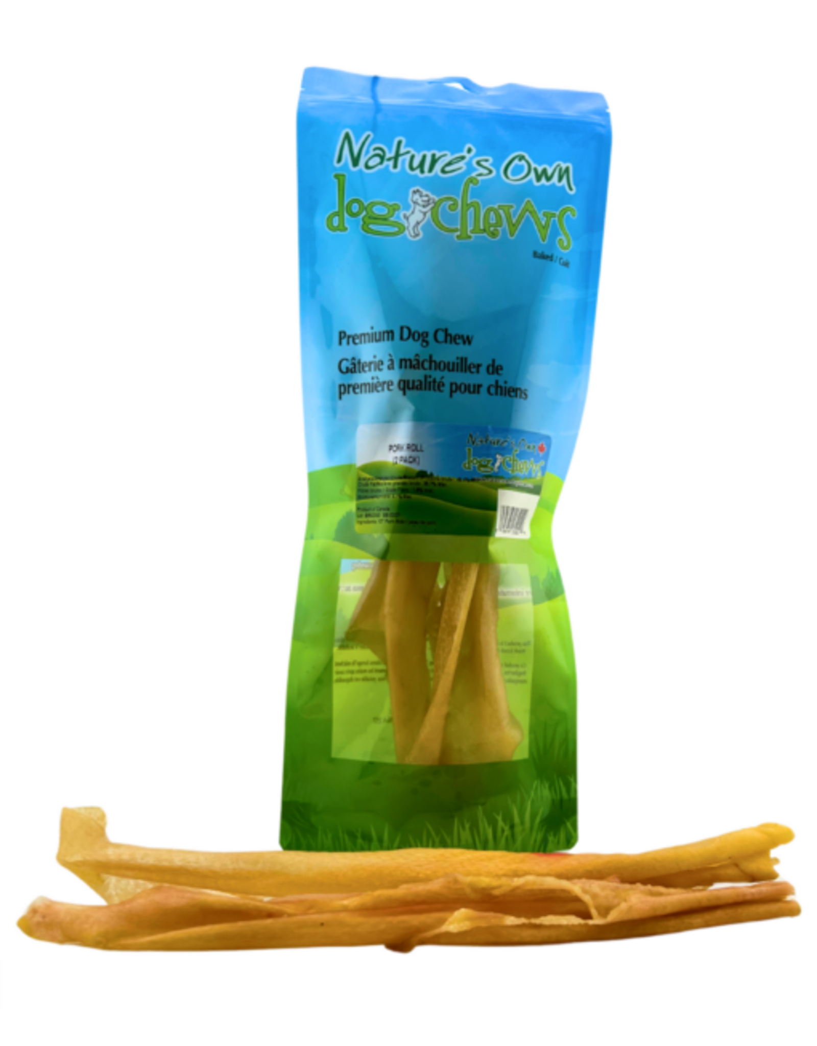 natures own dog chews *DISC* Nature's Own Rouleau de Porc 12'' (Pqt.2)