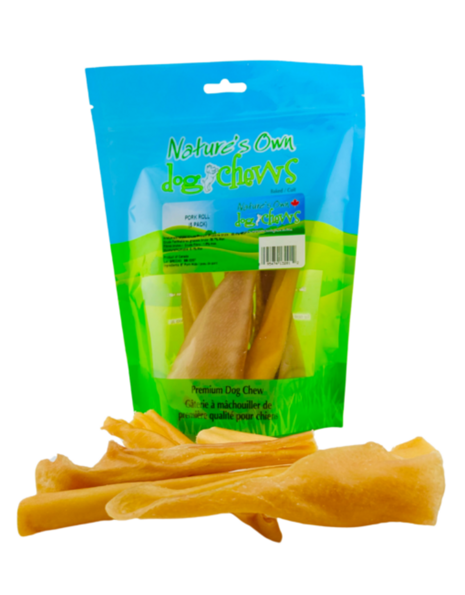 natures own dog chews *DISC* Nature's Own Rouleau de Porc 6'' (Pqt.5)