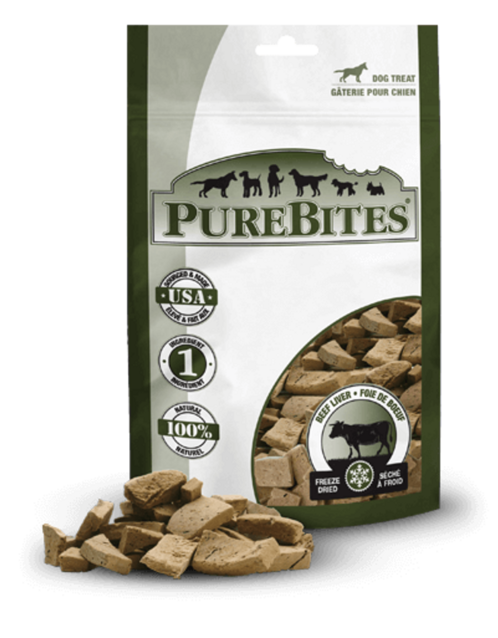pure bites Purebites Gâteries foie Boeuf 470 g.