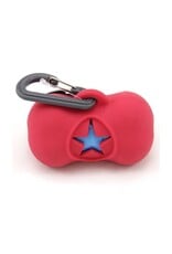 Messy Mutts Messy Mutts Distributeur sacs de ramassage en silicone Rouge