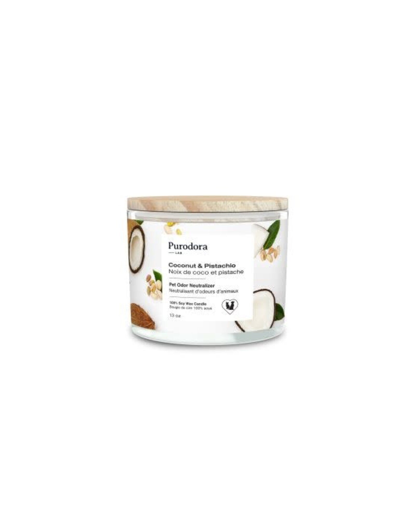 SOS Odeurs PURODORA Bougie de Soya Noix Coco et Pistache 13oz