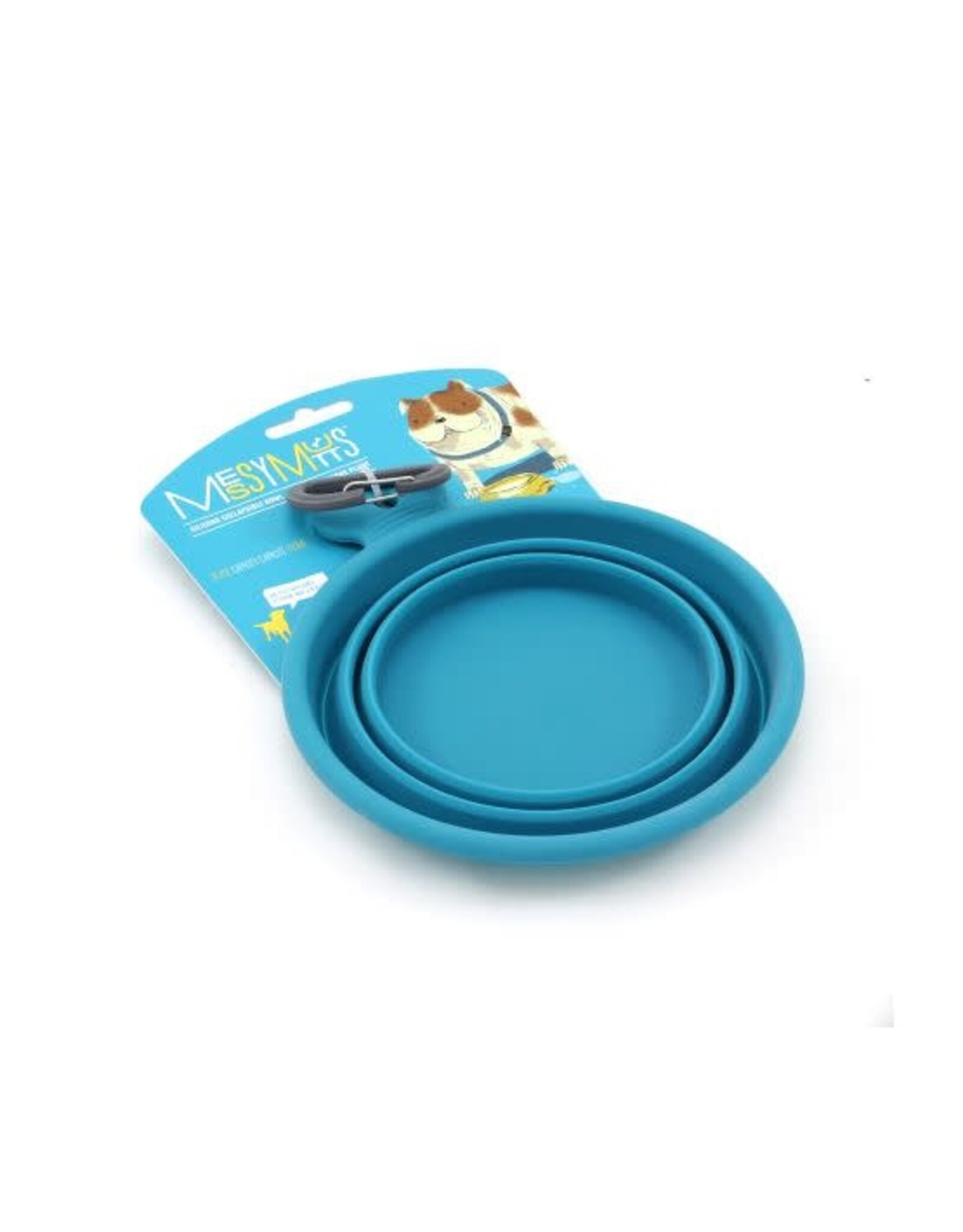 Messy Mutts Messy Mutts Bol En Silicone rétractable Bleu S