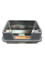Burgham Simon's SIMONS Bac a Litiere acier inoxydable avec rebords 50x35x22cm
