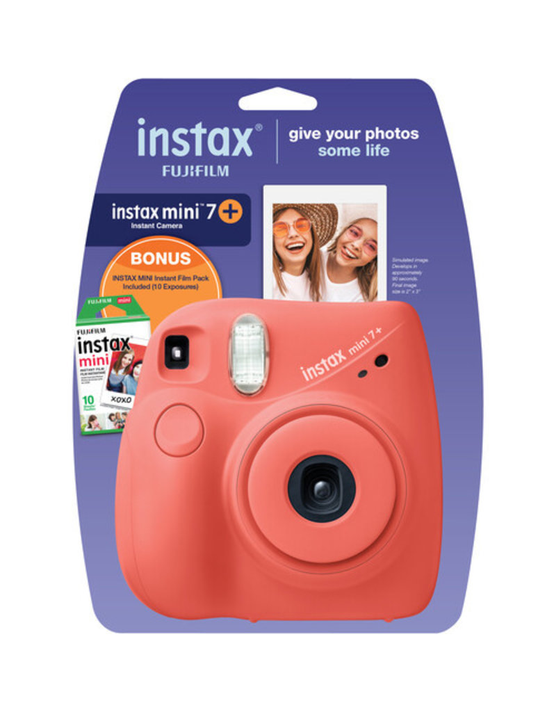 Fujifilm FUJIFILM Instax Mini 7+ Instant Film Camera (Coral)