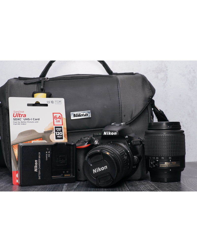 Nikon Used Nikon D5500 Bundle w/18-55mm + 55-200mm + Bag