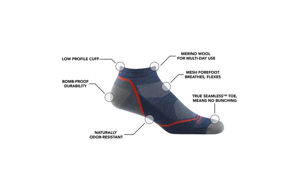 Men's Light Hiker No Show Lightweight Hiking Sock