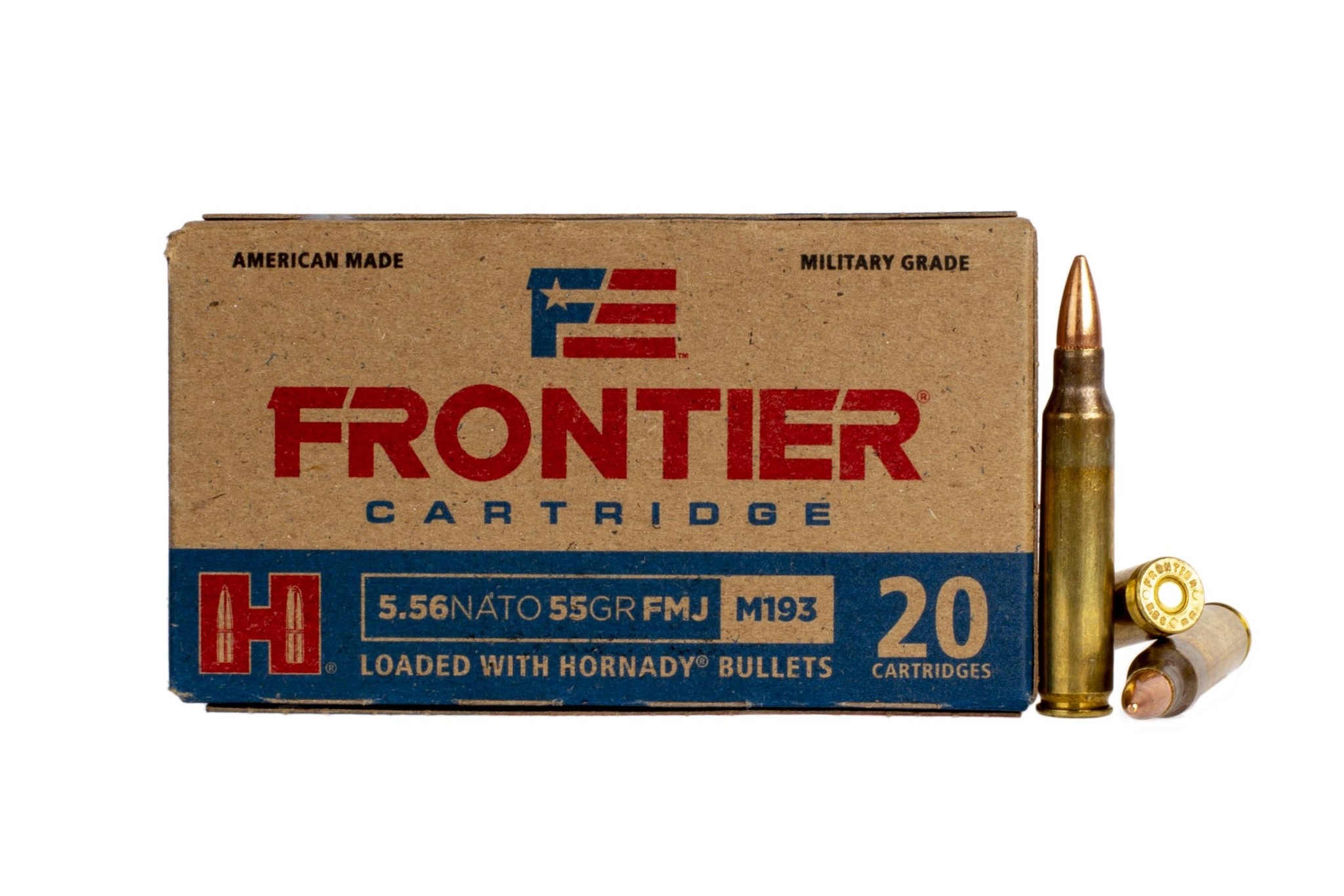 Hornady Frontier 5.56 FMJ FR200 55GR 20 Round Box