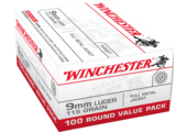 Winchester USA 9MM 115 FMJ 100 brass case