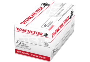 Winchester 40 Cal 100 Round Brass case FMJ 165gf