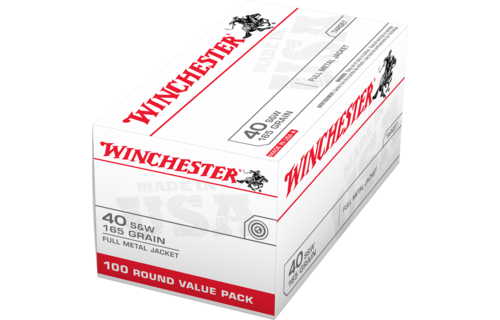 Winchester 40 Cal 100 Round Brass case FMJ 165gf