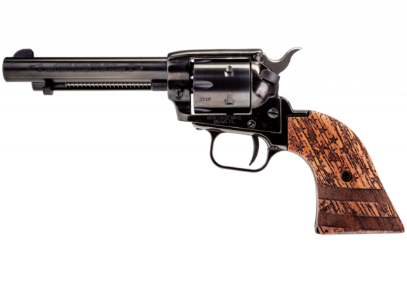 RR .22LR BK 4-3/4” 6-RDS BURN WOOD 02 FLAG