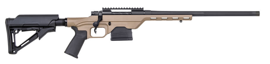 Mossberg MVP LC Bolt Action Rifle .308 Win 18.5" Fluted Bull Barrel MDT LSS Light Chassis FDE Stock Matte Blued Finish
