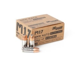 9MM +P, 124GR, ELITE V-CROWN M17, JHP, (E9MMA2P-M17-20)