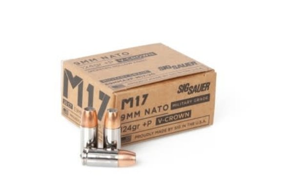 9MM +P, 124GR, ELITE V-CROWN M17, JHP,  (E9MMA2P-M17-20)