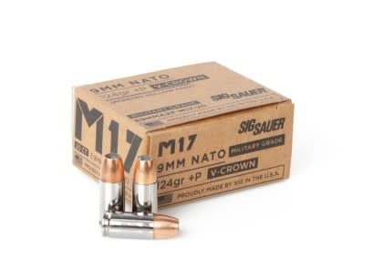 9MM +P, 124GR, ELITE V-CROWN M17, JHP, (E9MMA2P-M17-20)