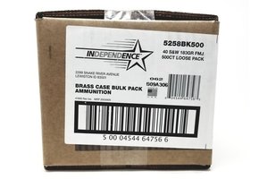 Independence 40 S&W 180GR FMJ 500RD BULK BOX