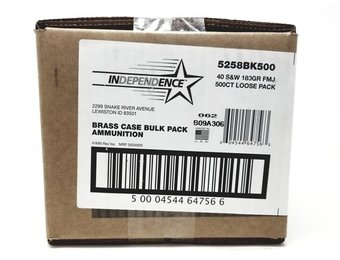 Independence 40 S&W 180GR FMJ 500RD BULK BOX