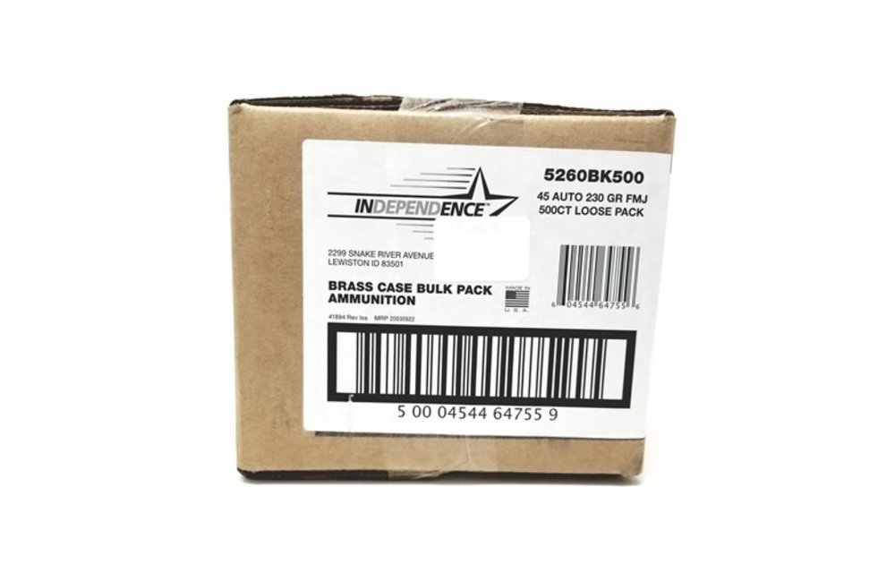 CCI Independence 45 AUTO 230GR FMJ 500RD BULK BOX