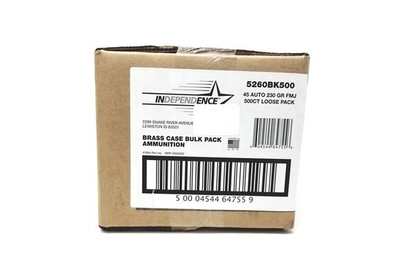 CCI Independence 45 AUTO 230GR FMJ 500RD BULK BOX
