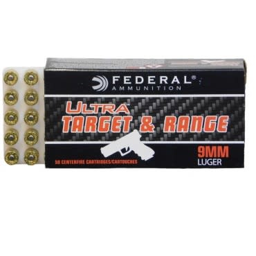 Federal HANDGUN - 9MM LUGER 115GR FMJ ULTRA TARGET & RANGE