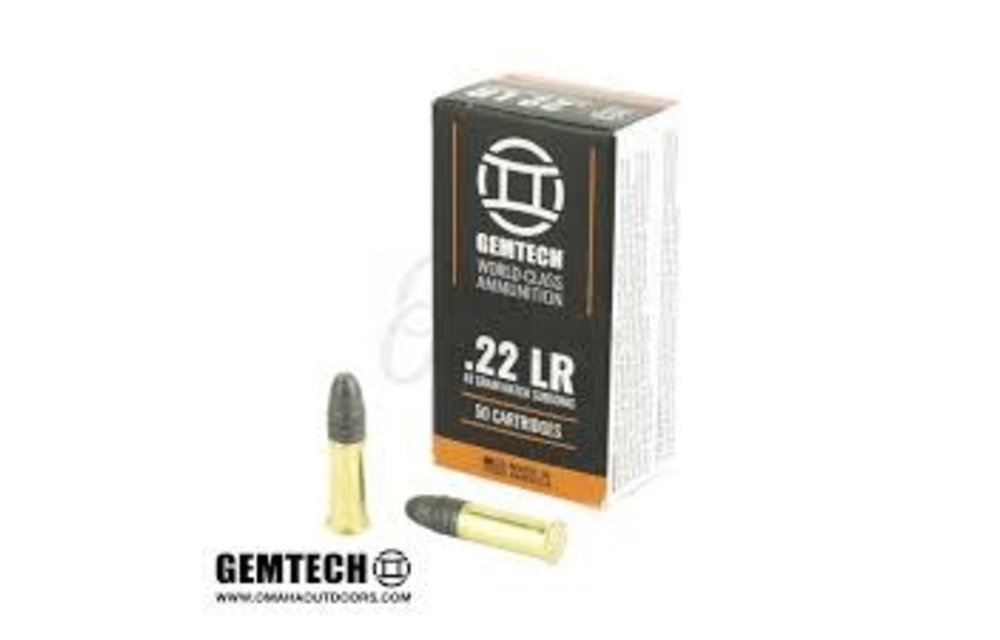 Gemtech Silencer Subsonic 22LR 42Gr Round Nose 50/Box 5000 AMMO22SS-BOX50
