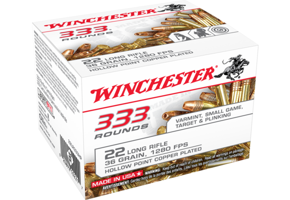 Winchester .22LR 333 Rounds 36 Grain CPHP