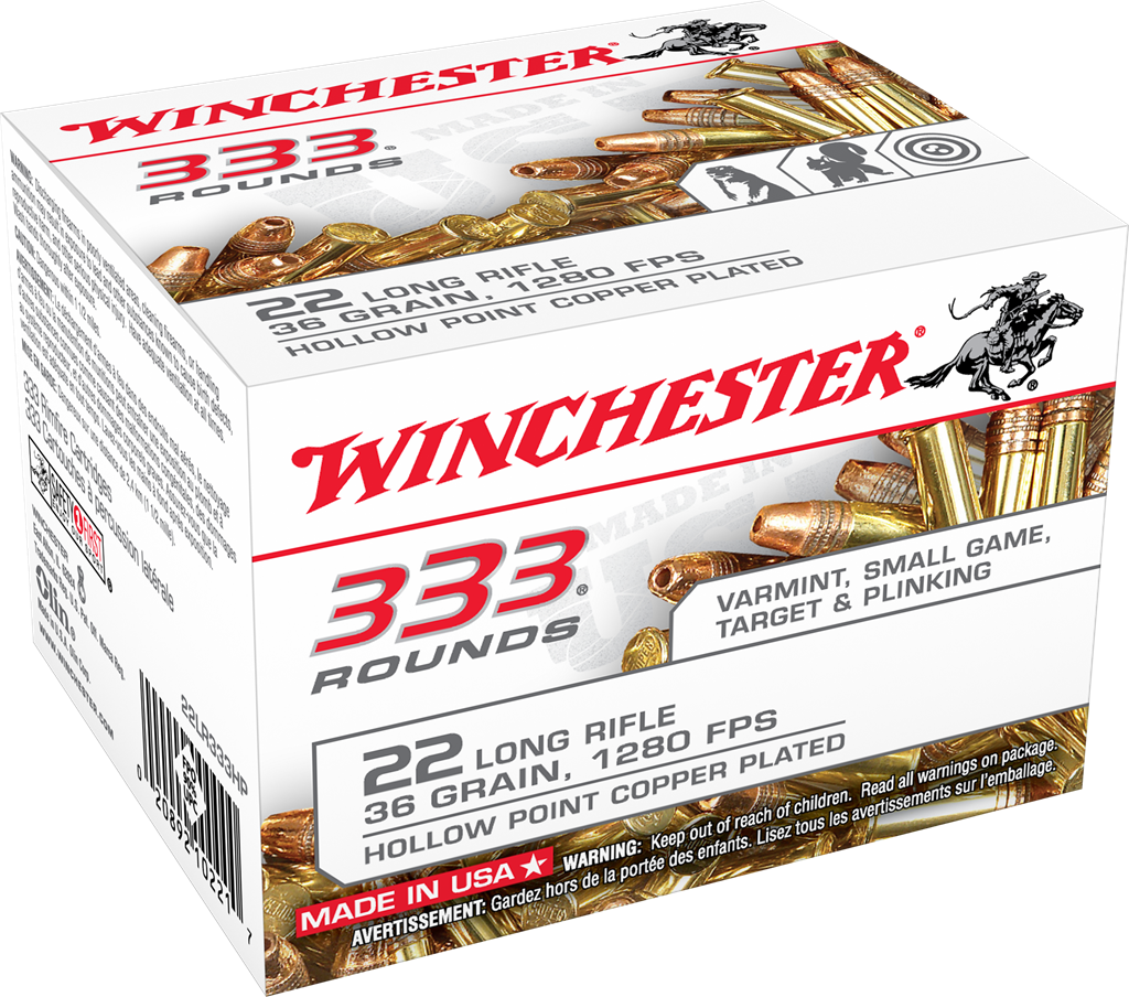 Winchester .22LR 333 Rounds 36 Grain CPHP