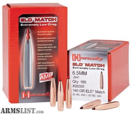 Hornady 6.5MM .264 140 GR ELD® MATCH