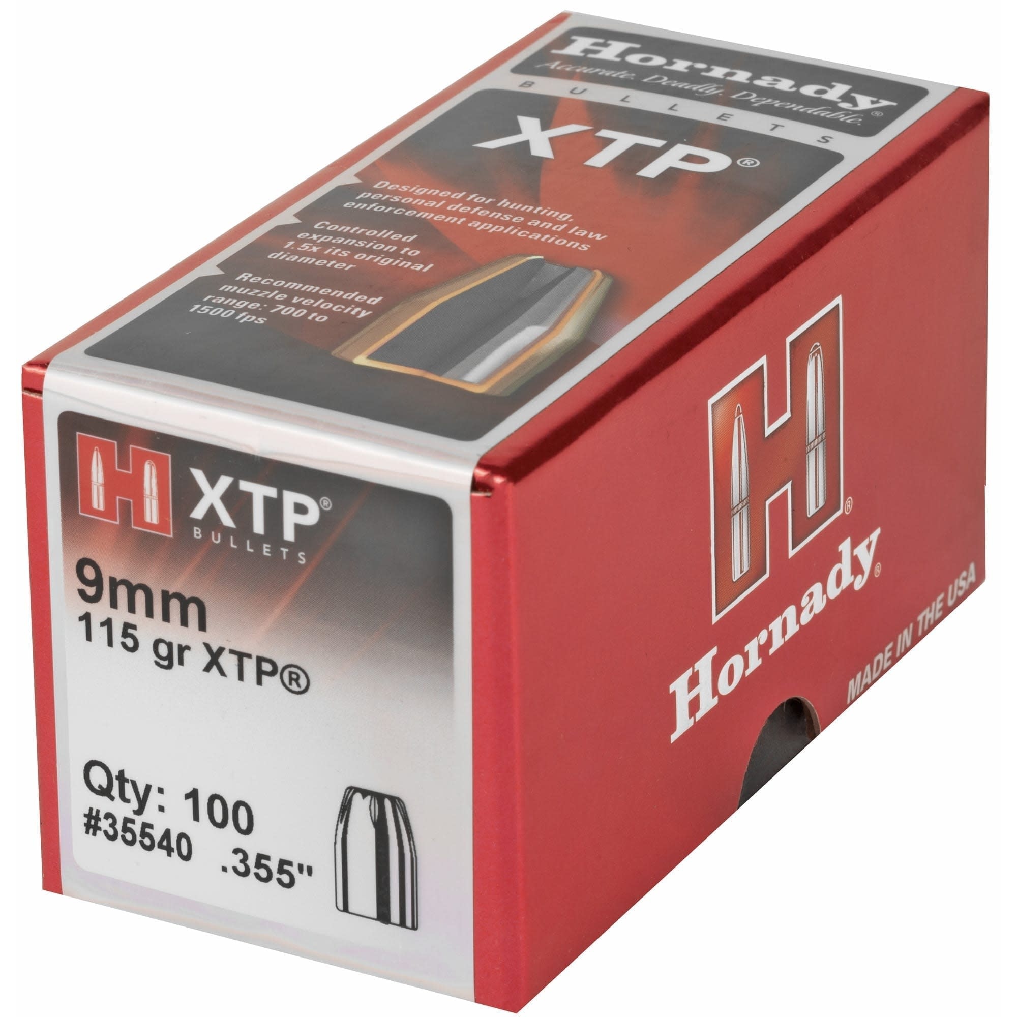 Hornady 9MM .355 115 GR XTP® (35540)