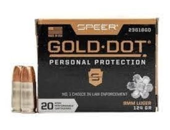SPEER Gold Dot  Personal Protection 9mm 20rds 124gr