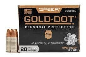 SPEER Gold Dot  Personal Protection 9mm 20rds 124gr