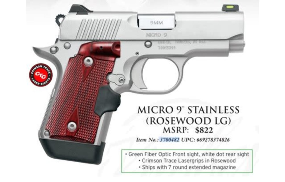 Kimber Micro 9 Stainless (Rosewood laser grip) (3700482)
