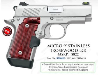Kimber Micro 9 Stainless (Rosewood laser grip) (3700482)