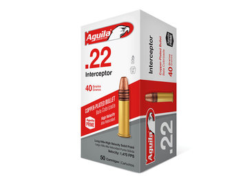 Aguila Interceptor .22 LR Ammunition 40 Grain CP SP 1470 fps