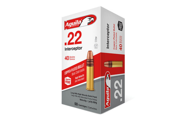 Aguila Interceptor .22 LR Ammunition 40 Grain CP SP 1470 fps