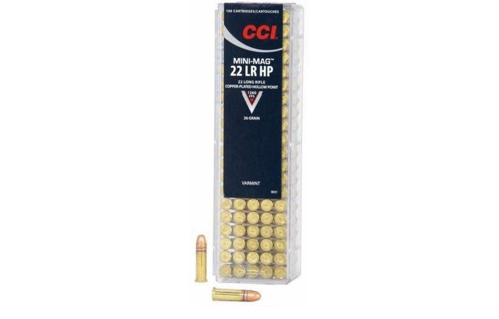 CCI Mini-Mag .22LR 36GR Copper-Plate HP 100Rds
