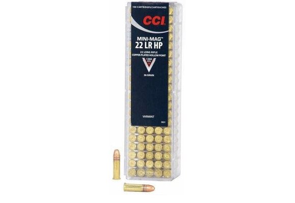 CCI Mini-Mag .22LR 36GR Copper-Plate HP 100Rds