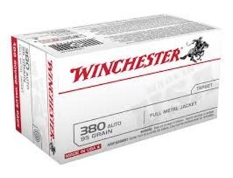Winchester .380 acp 95 Grain FMJ 100 Rounds/Box Ammo
