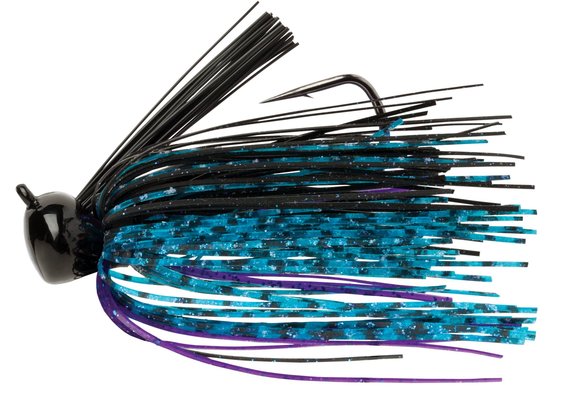 Weedless Football Jig 3/4  Black Blue Purple (FJW3486)