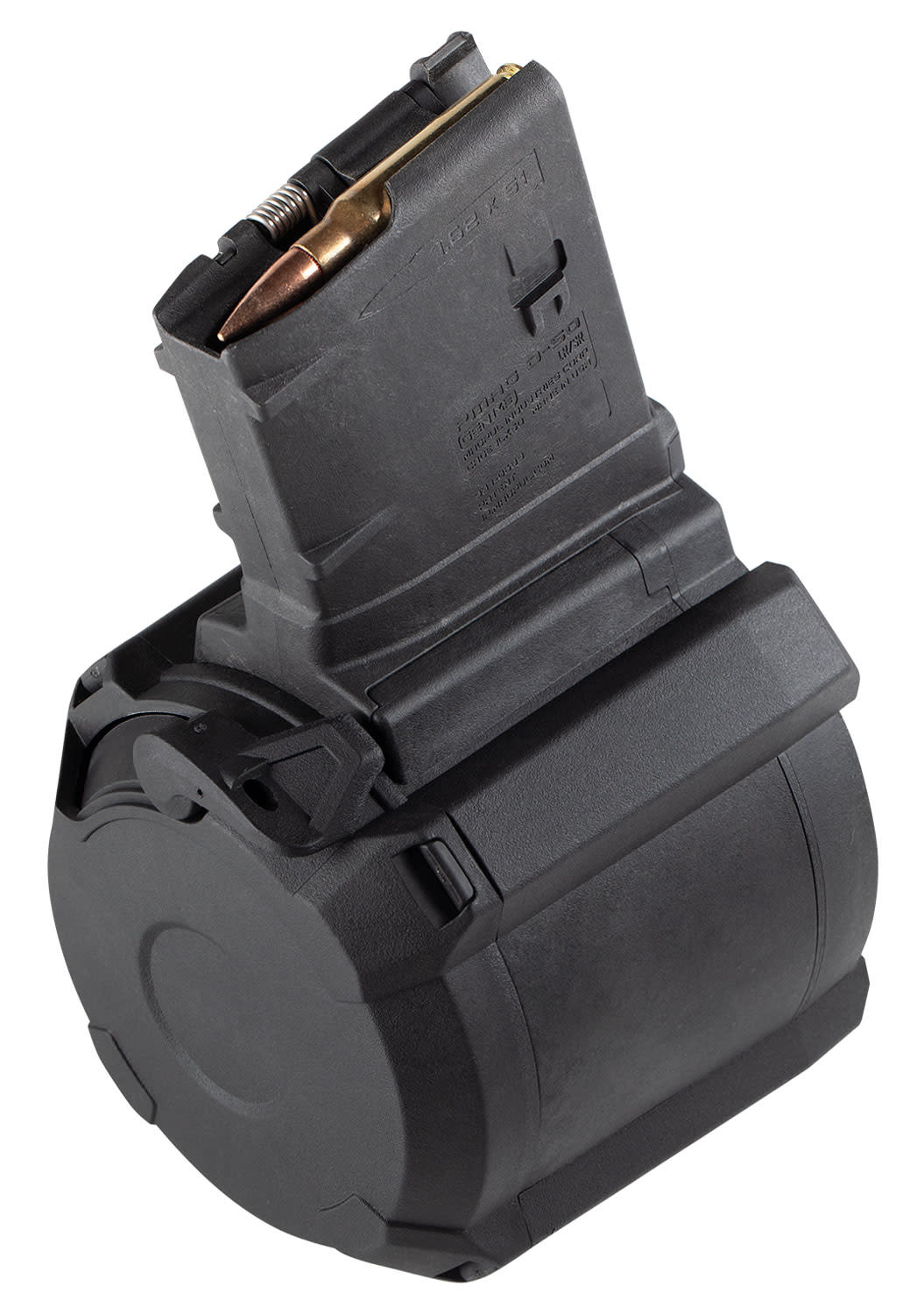 Magpul MAG993-BLK PMAG D-50 308 Win,7.62x51mm NATO AR-10,M110,SR25 50rd Black Drum