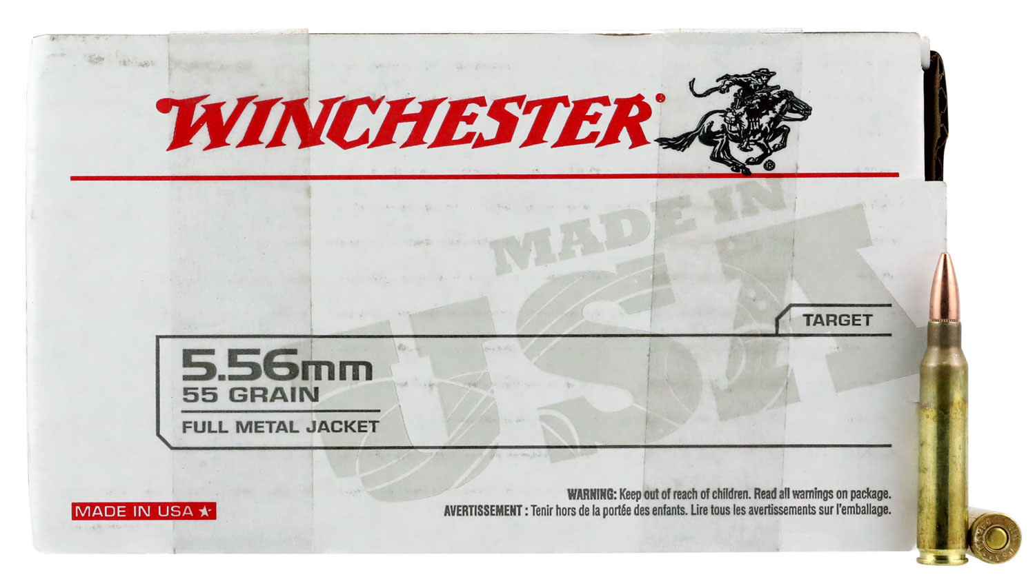 Winchester 55gr. FMJ 150 Round Value Pack Brass 5.56 USA556L1