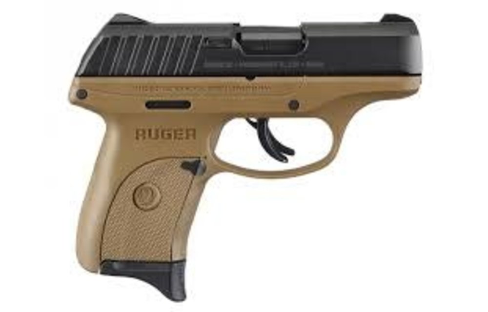RUGER EC9S 9MM 3.12" FDE FRAME BLK SLIDE 7RD