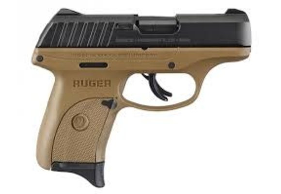 RUGER EC9S 9MM 3.12" FDE FRAME BLK SLIDE 7RD