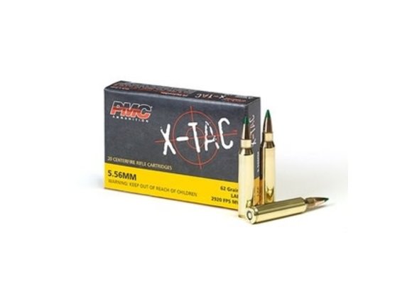 PMC X-Tac 5.56mm NATO 62gr LAP Green Tip Ammunition 20Rd Box